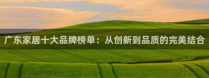 球盟会官网登录入口：广东家居十大品牌榜单：从创新到品质的完美
